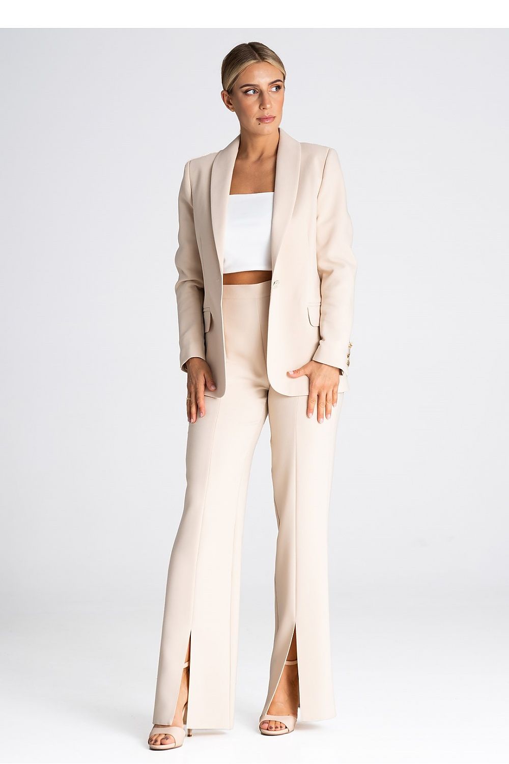  Spodnie Damskie Model M955 Beige - Figl 
