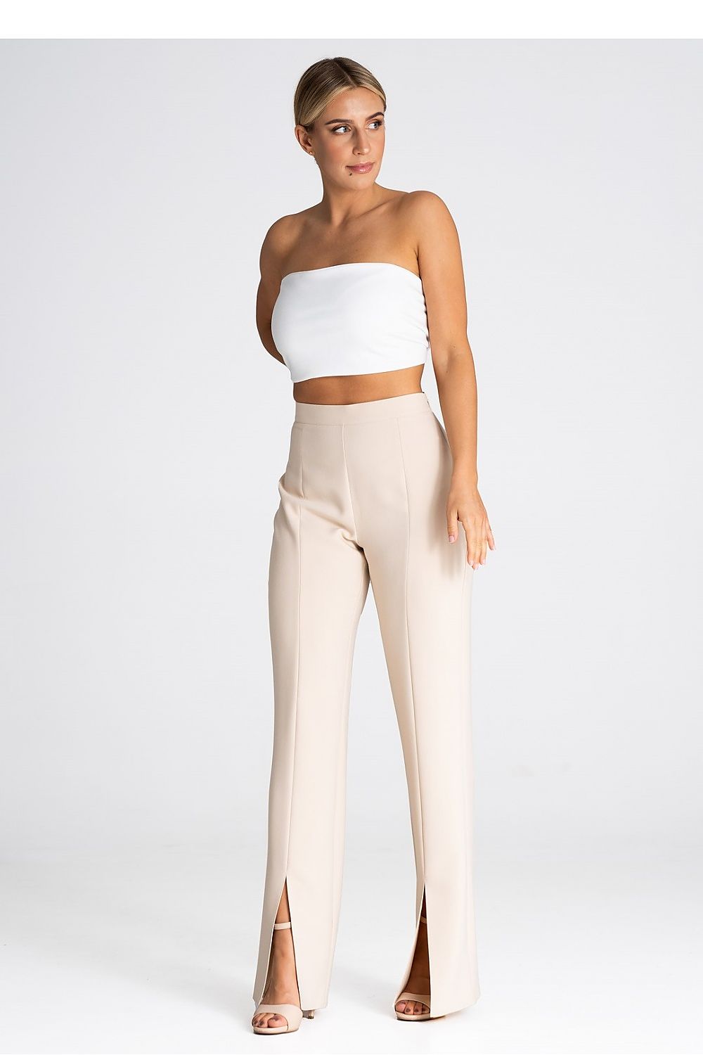  Spodnie Damskie Model M955 Beige - Figl 