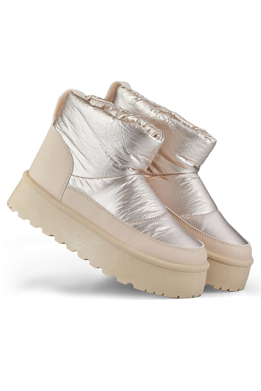   Śniegowce Model J2-38-BR Beige/Gold/Pink - PRIMO 