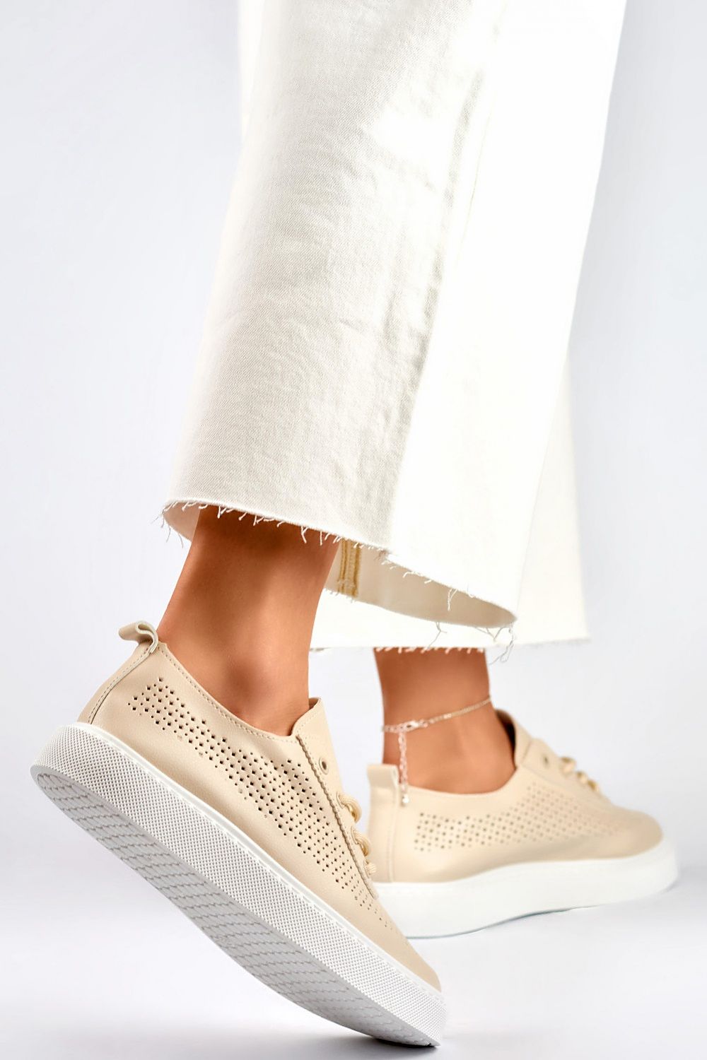   Trampki Model 777-1BE Beige - PRIMO 