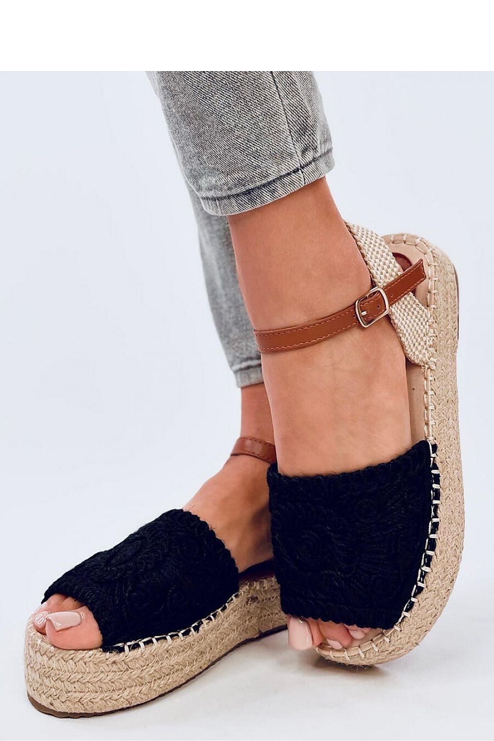  Sandałki espadryle Boho INGRAM BLACK - Inello 