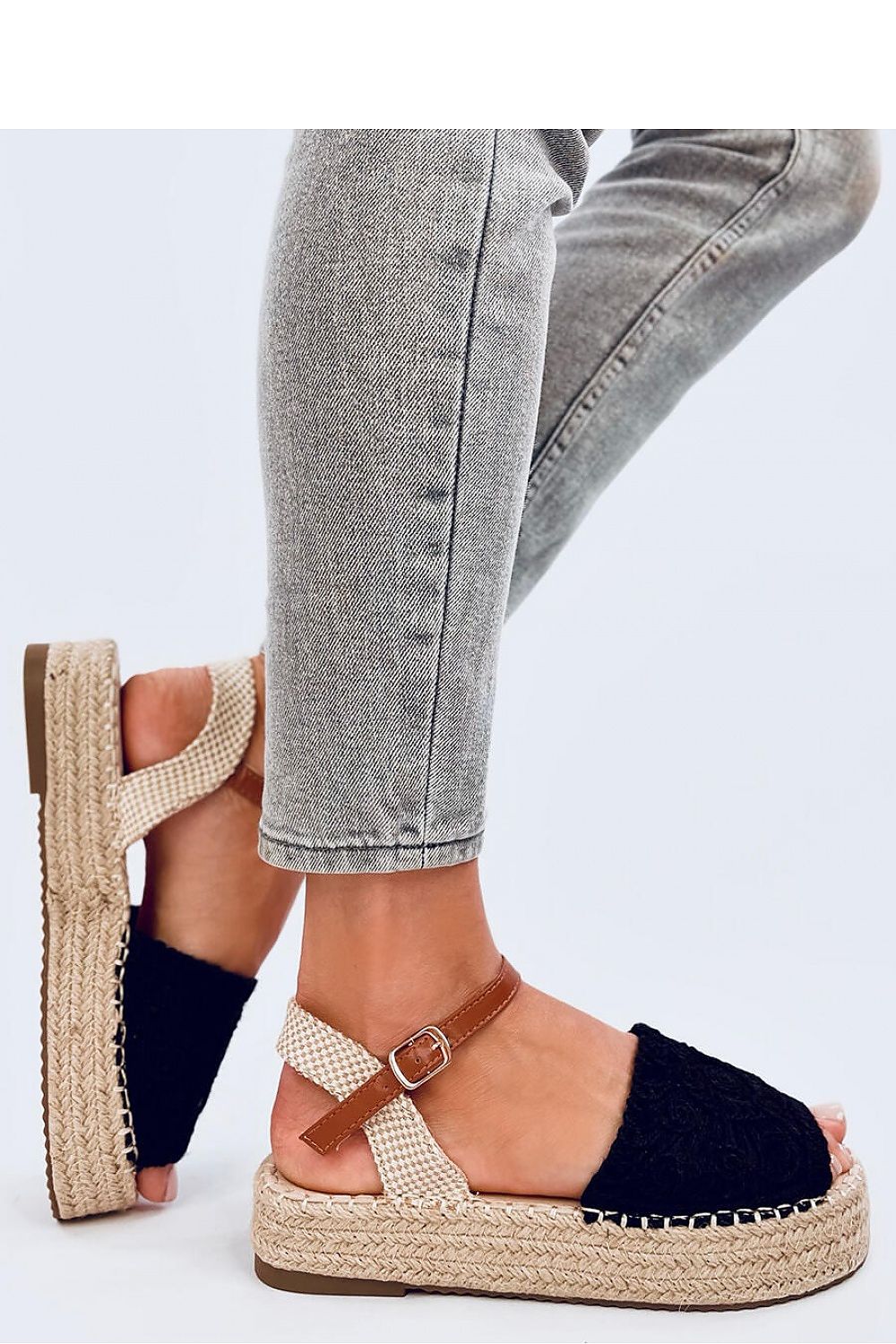  Sandałki espadryle Boho INGRAM BLACK - Inello 