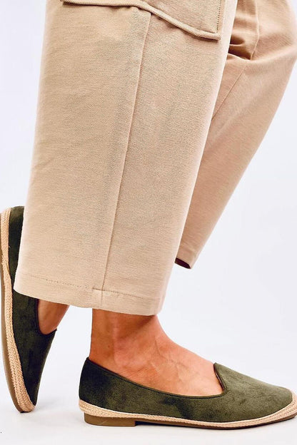   Baleriny espadryle damskie BALLOT OLIVE - Inello 