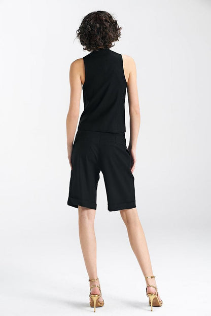   Kamizelka klasyczna lniana KA05 Black - Nife 