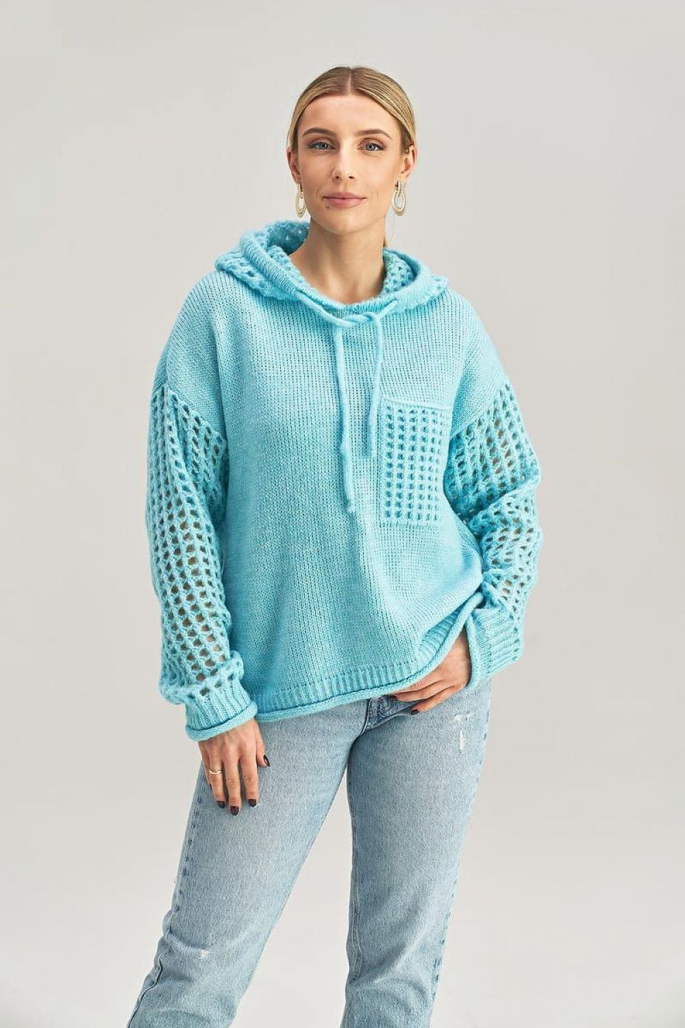   Sweter Damski Model M996 Błękit - Figl 