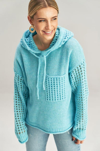   Sweter Damski Model M996 Błękit - Figl 