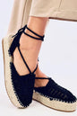   Espadryle damskie sznurkowe YAWEH BLACK - Inello 