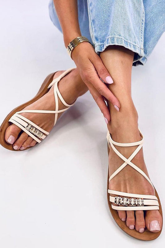  Sandałki damskie ROSTANI BEIGE - Inello 