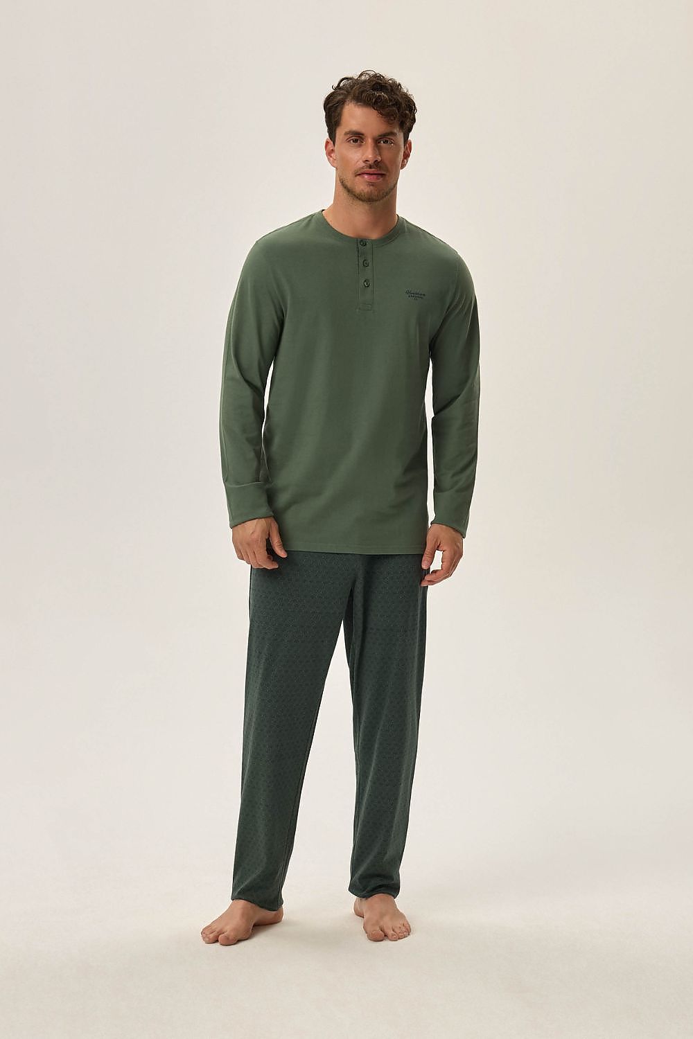   Piżama Męska Model Hale 41917-70X Green - Henderson 