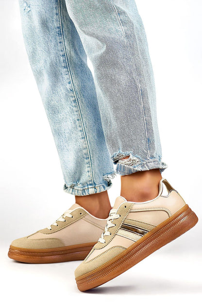   Buty Sportowe Model A185BE Beige - PRIMO 