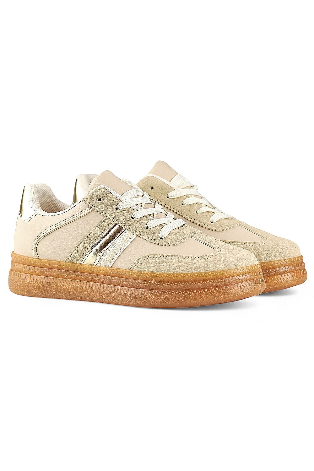   Buty Sportowe Model A185BE Beige - PRIMO 