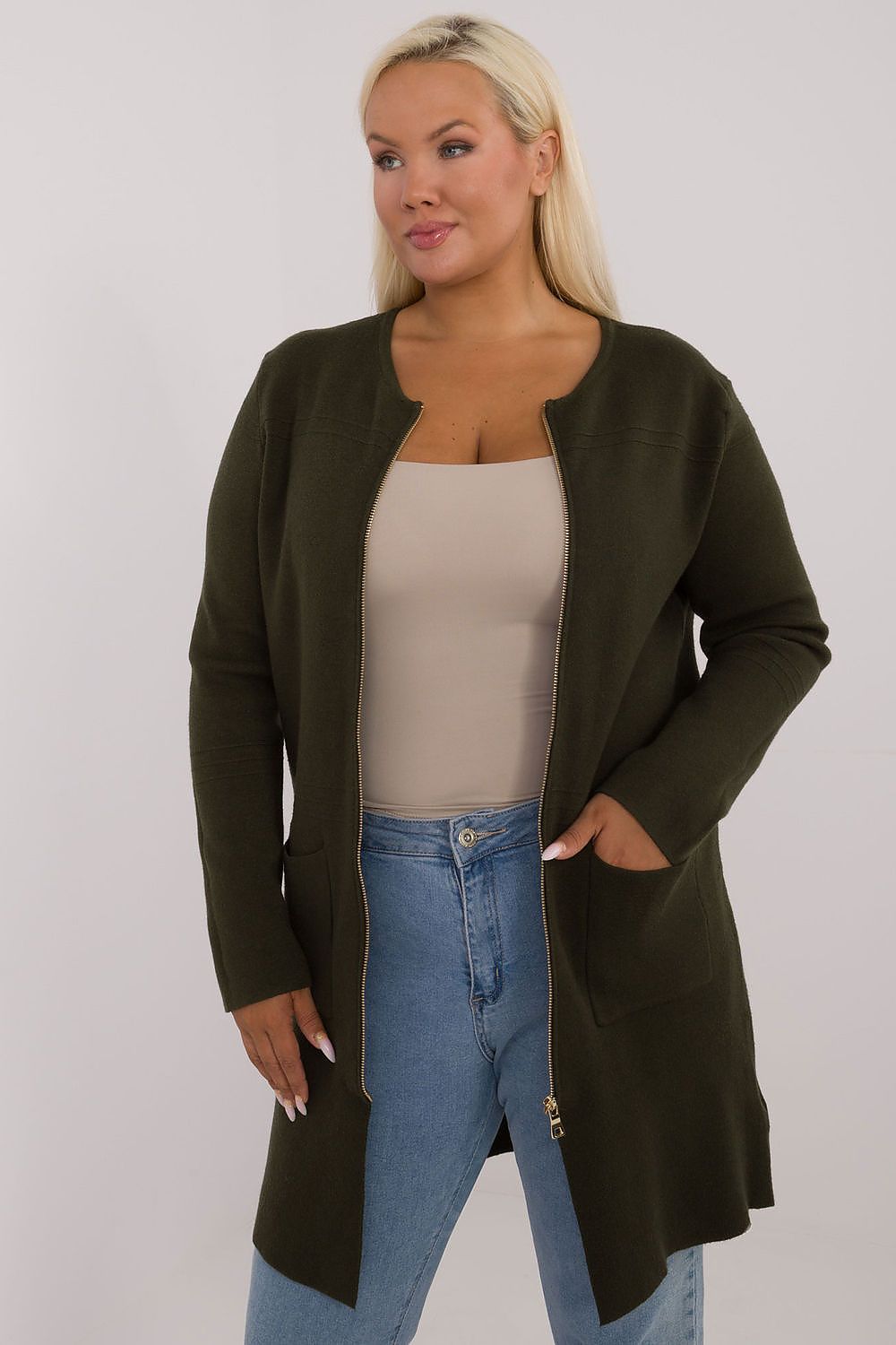  Sweter Damski Model PM-SW-PM793.01 Khaki - Factory Price 