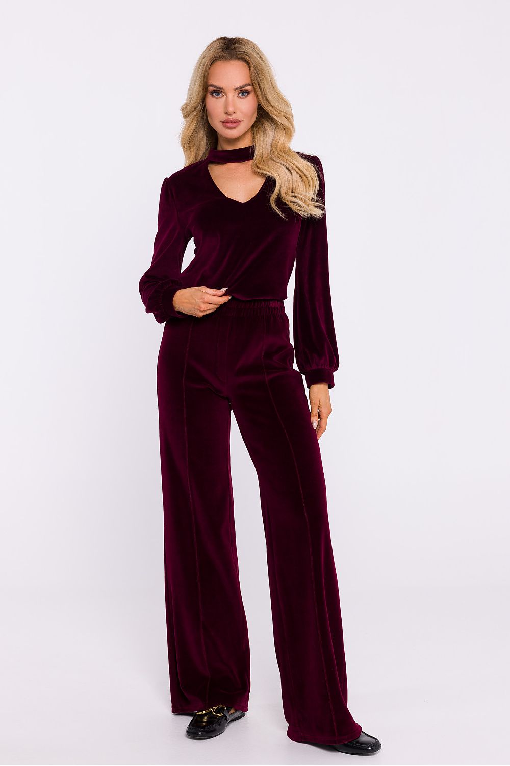  Spodnie Damskie Model MOE830 Bordo - Moe 