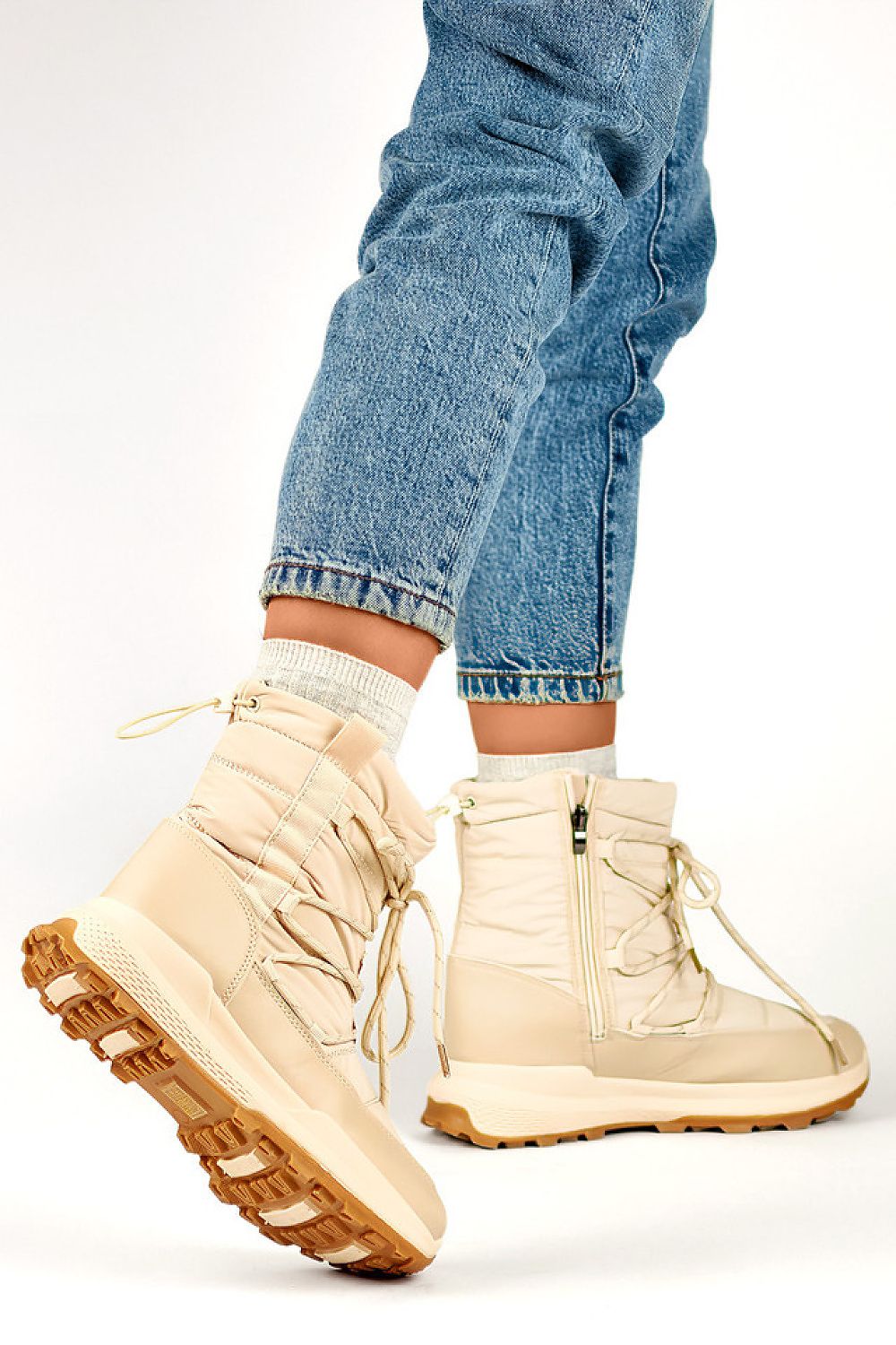   Śniegowce Model 24-16321BE Beige - PRIMO 