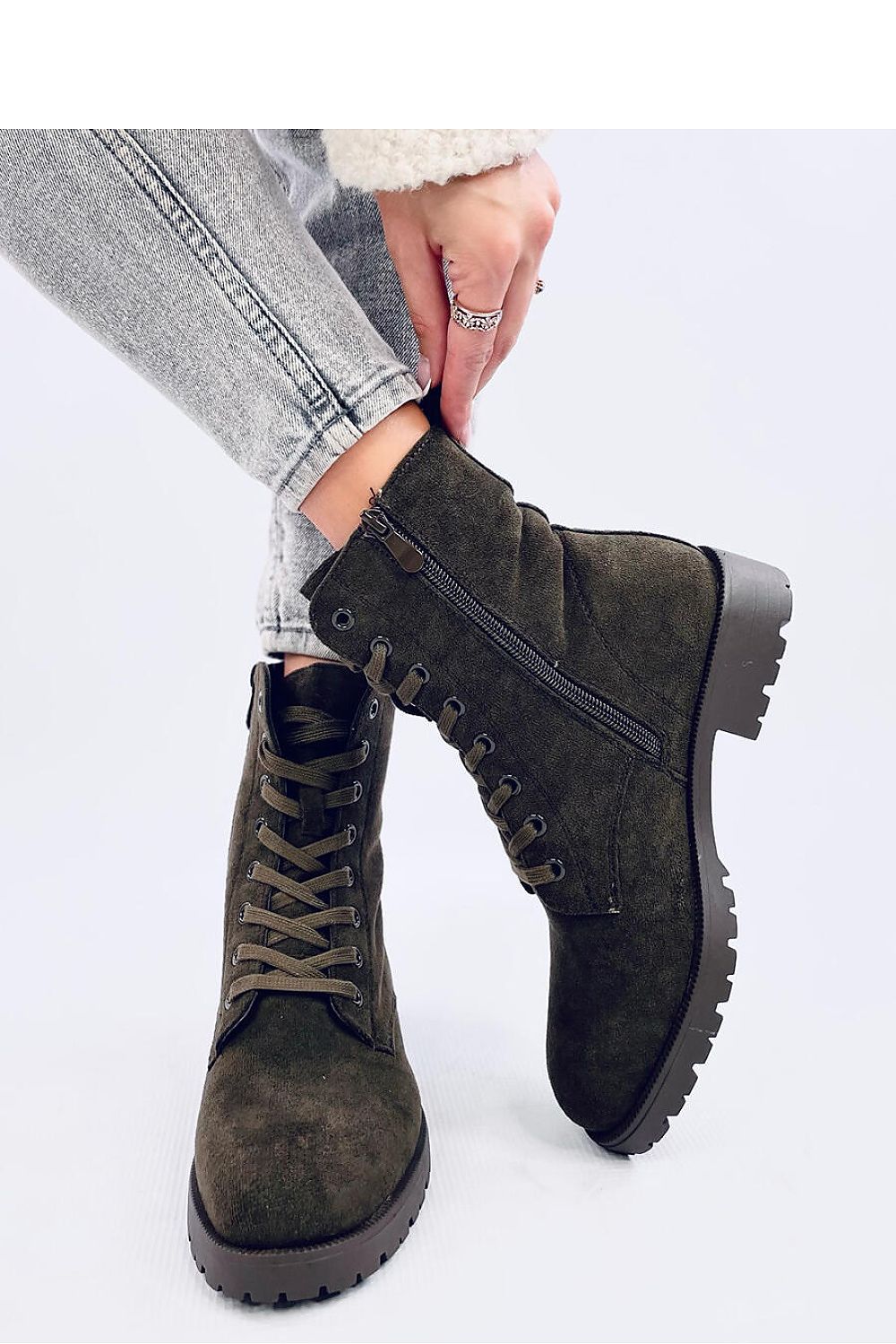   Workery sznurowane BENTE GREEN - Inello 