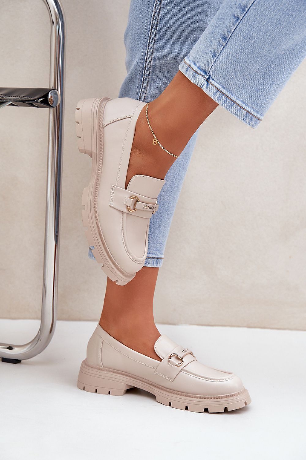   Mokasyny Model Savethira CM06P Beige - Step in style 