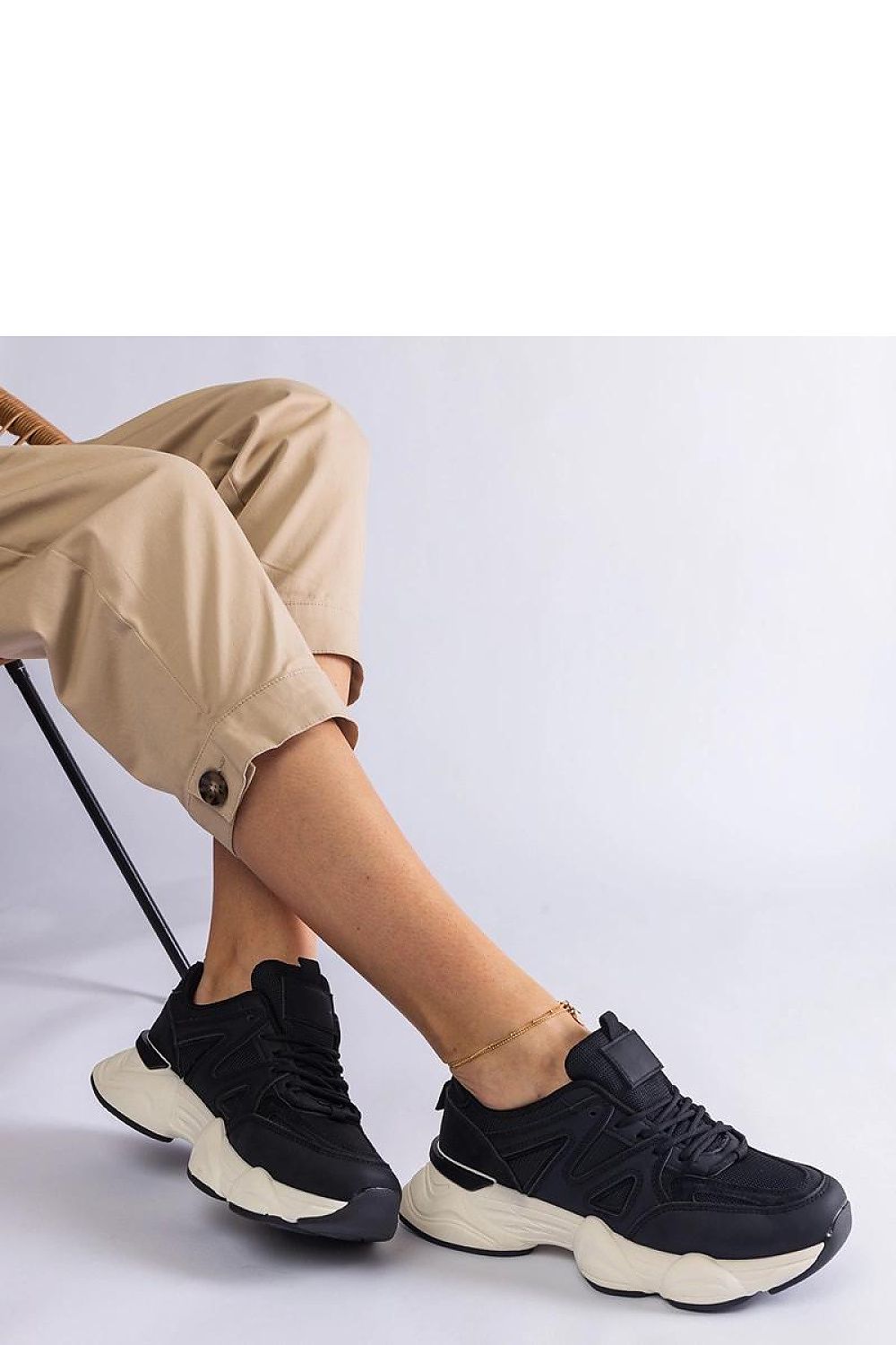   Czarne sportowe sneakersy damskie Imperio - Solea 