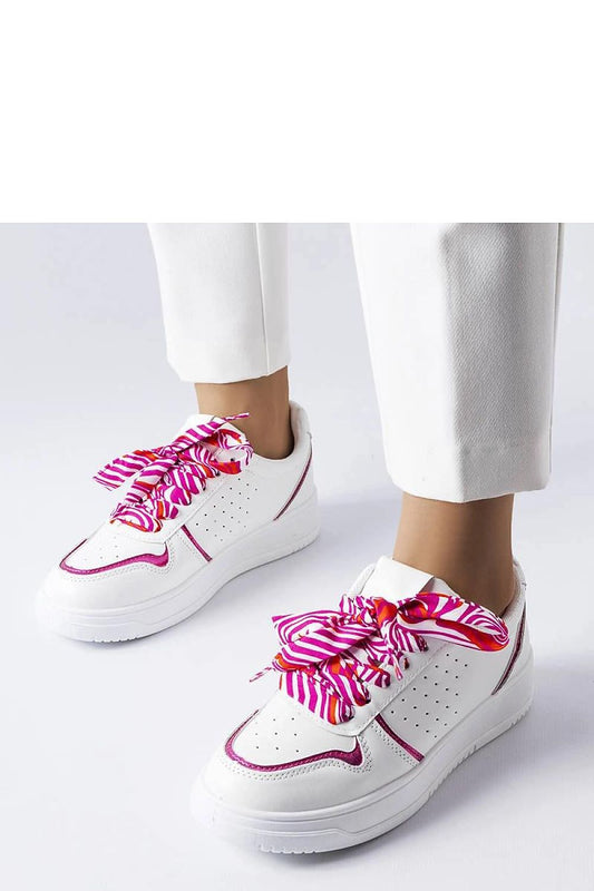   Białe sneakersy wiązane wstążką Pryor - Solea 