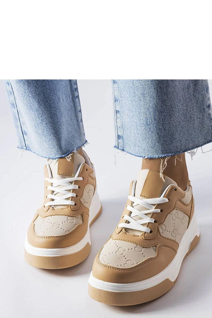   Beżowe sneakersy zdobione tłoczeniem Paré - Solea 