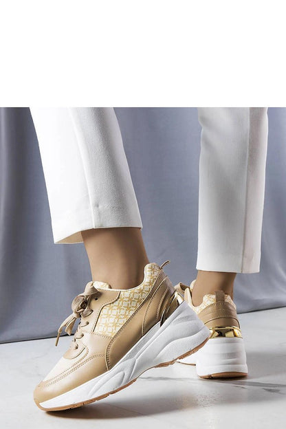  Beżowe sneakersy zdobione monogramem Lora - Solea 