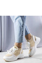   Beżowe sneakersy na koturnie Ann - Solea 