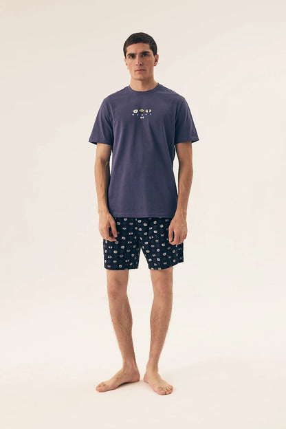   Piżama Męska Model Sake 42606 Dark Blue - Henderson 