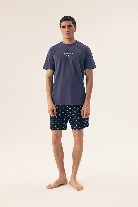   Piżama Męska Model Sake 42606 Dark Blue - Henderson 