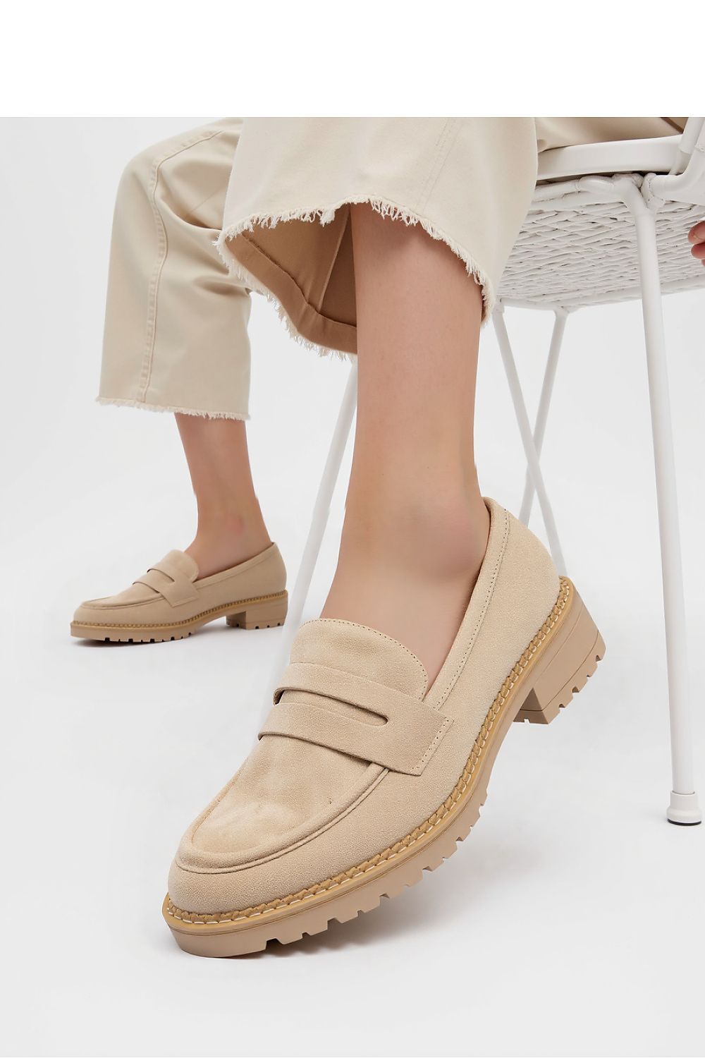   Damskie Mokasyny LORIEN KHAKI - Inello 