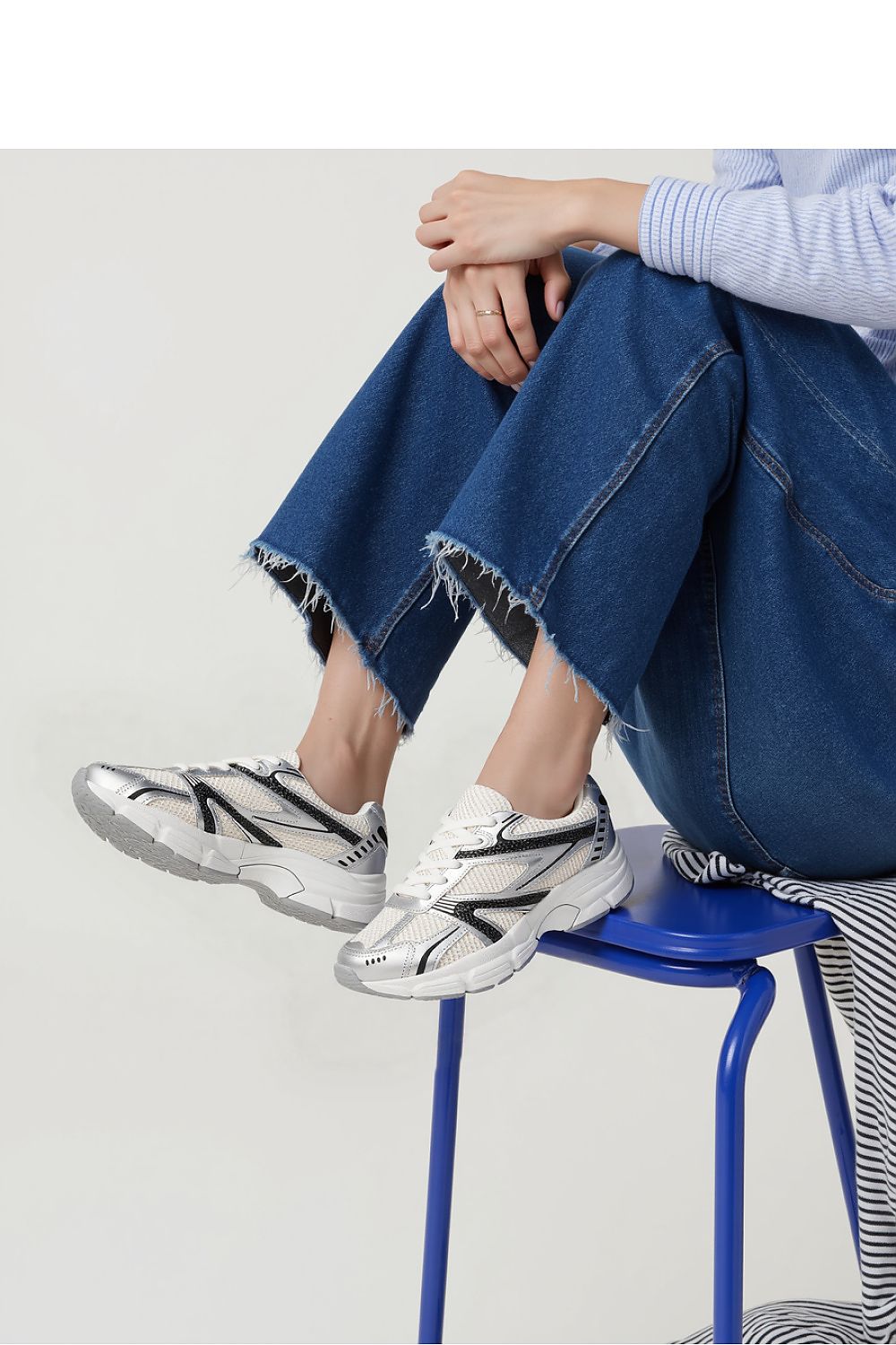   Damskie Sneakersy DYNAMIC ? Silver - Inello 