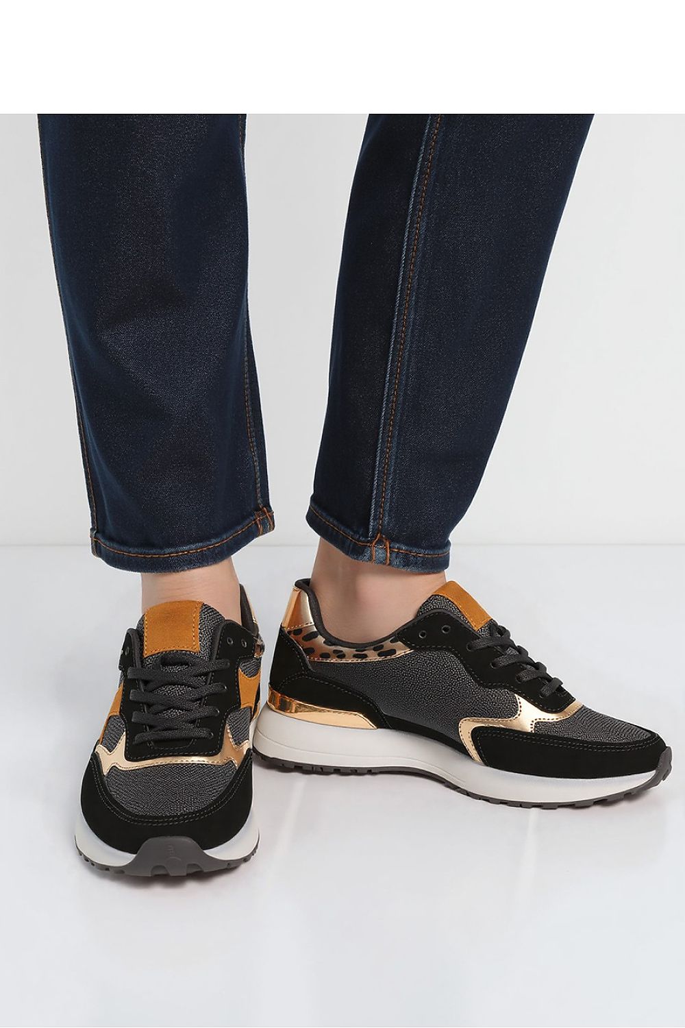   Damskie Sneakersy VELORE ? Black  Gold - Inello 