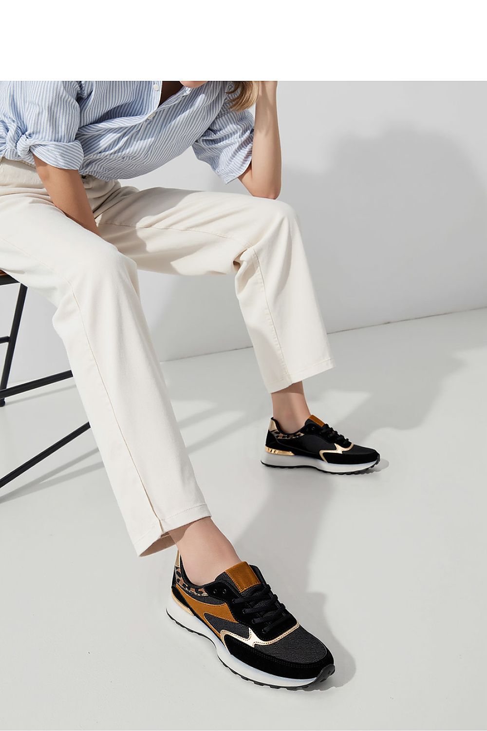   Damskie Sneakersy VELORE ? Black  Gold - Inello 