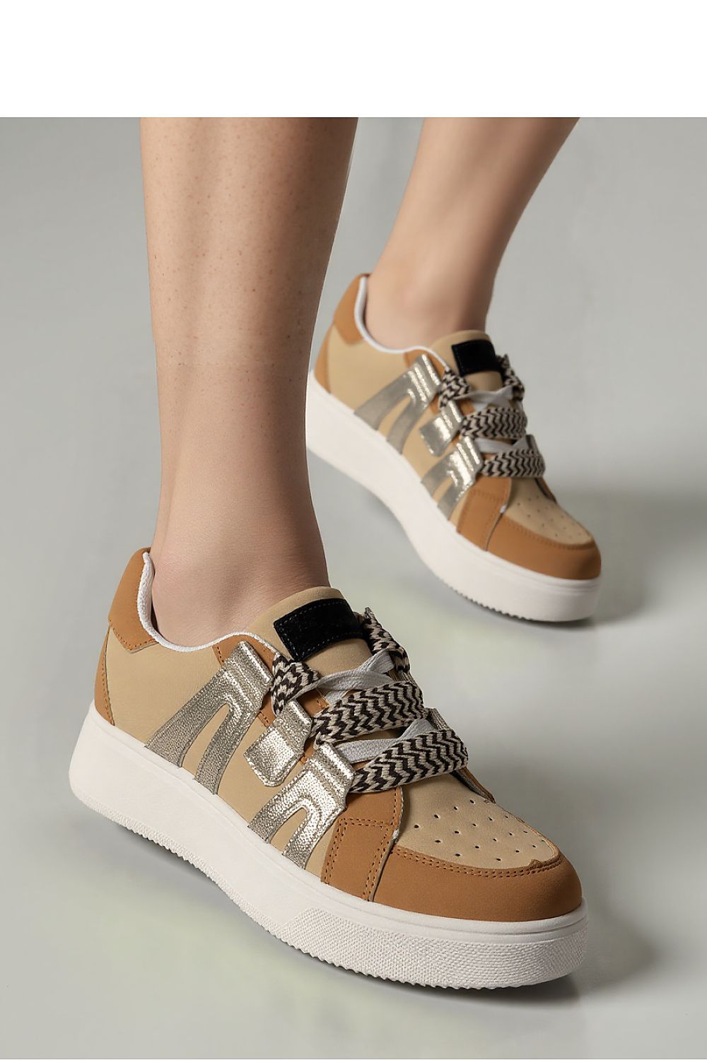   Damskie Sneakersy WEAVEX KHAKI - Inello 