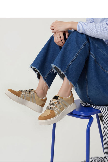   Damskie Sneakersy WEAVEX KHAKI - Inello 