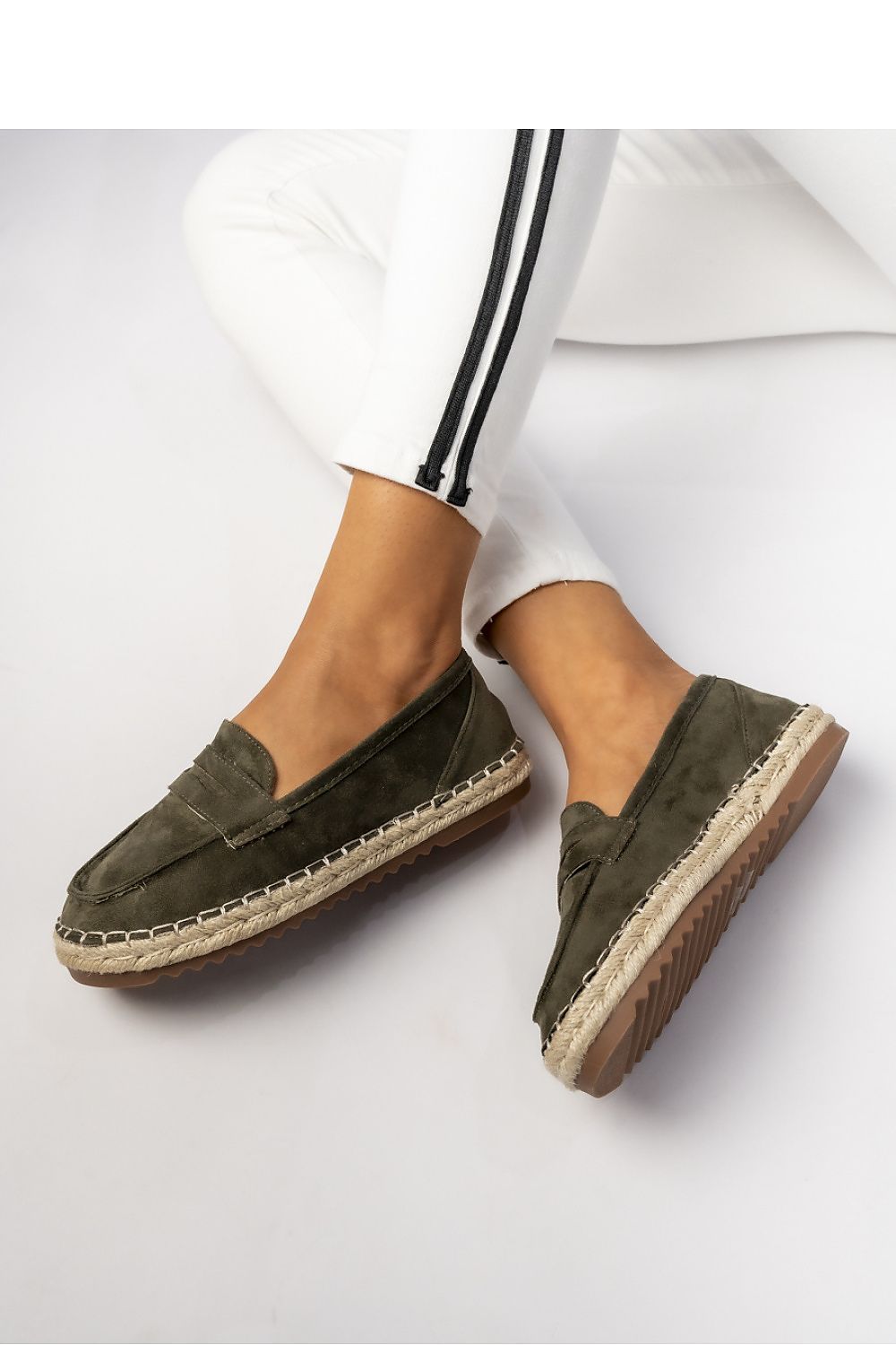   Damskie Mokasyny ? Khaki LUMI GREEN - Inello 