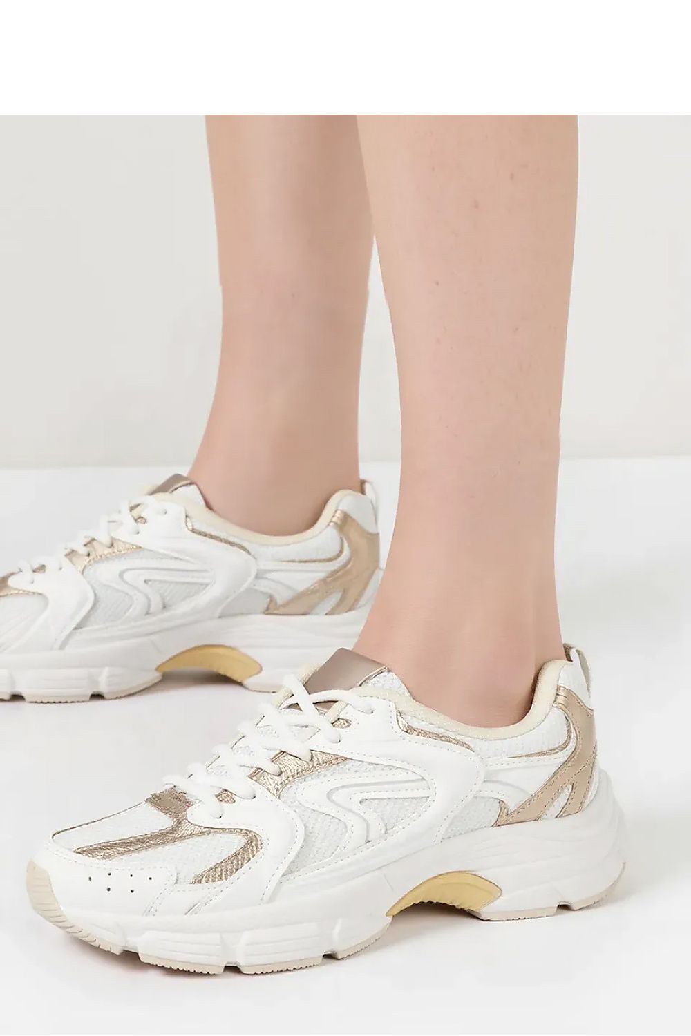   Damskie Sneakersy AURELIA WHITE/GOLD - Inello 