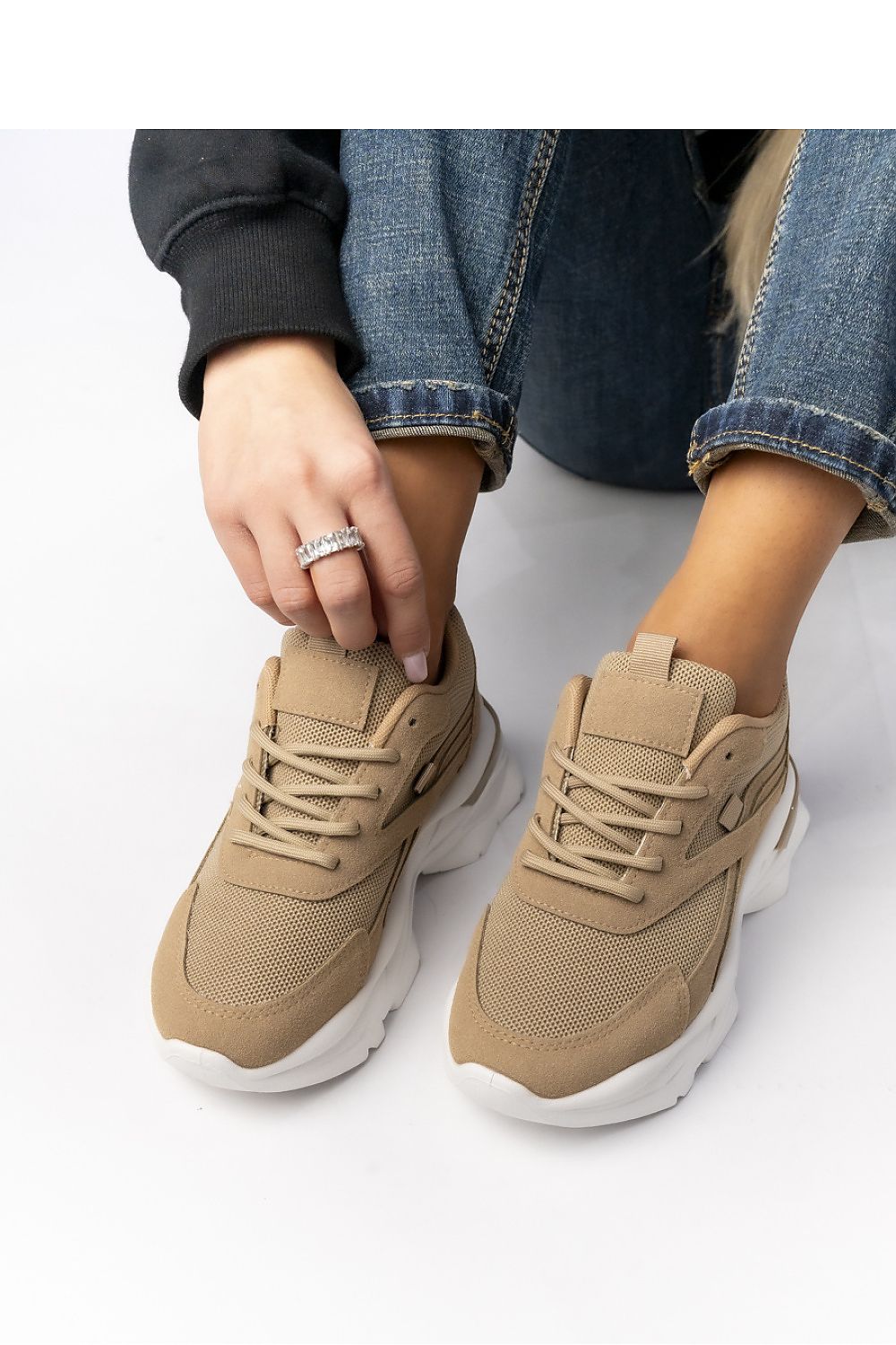   Damskie Sneakersy ZIRANA KHAKI - Inello 