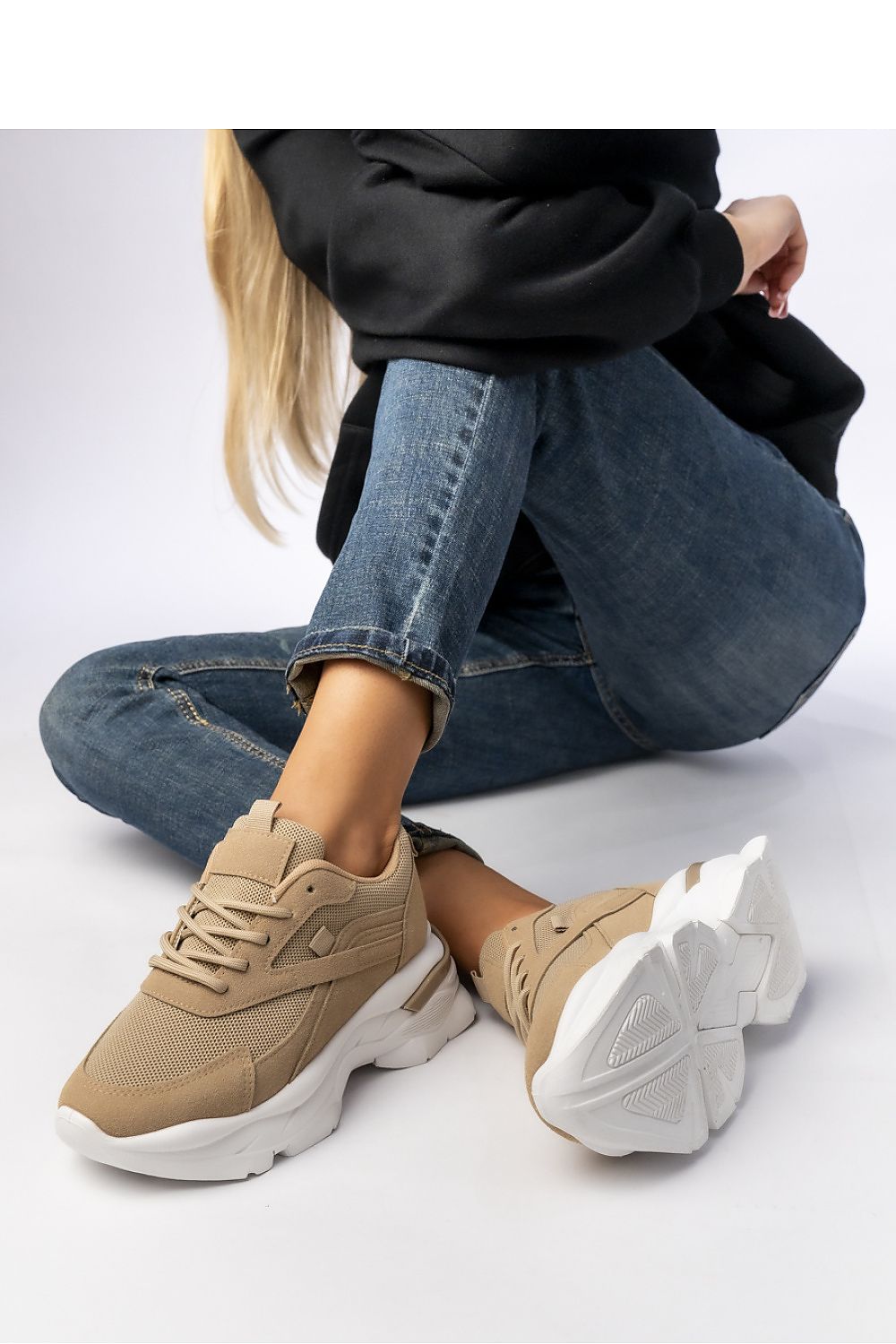   Damskie Sneakersy ZIRANA KHAKI - Inello 