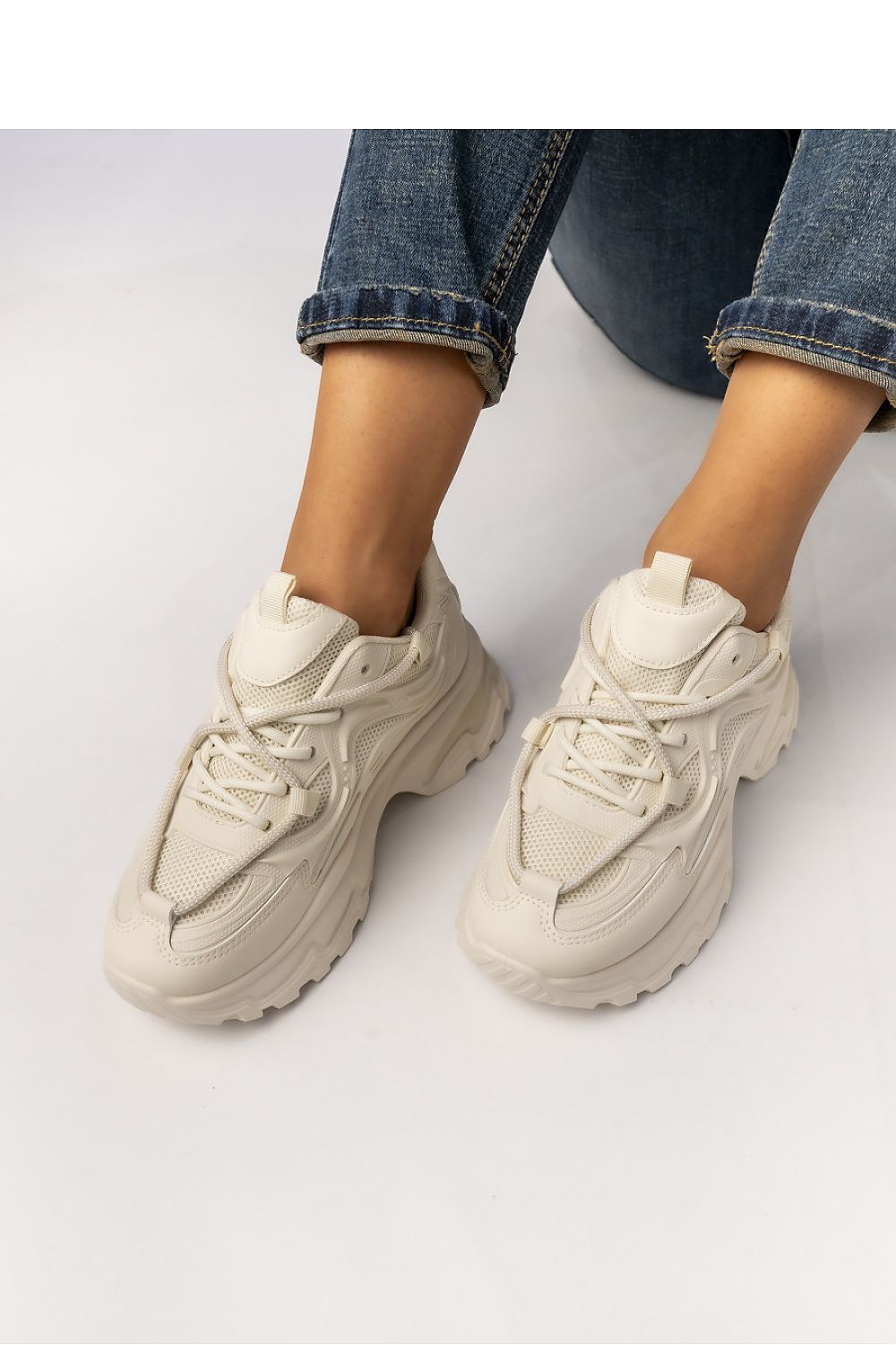   Damskie Sneakersy VELARA BEIGE - Inello 