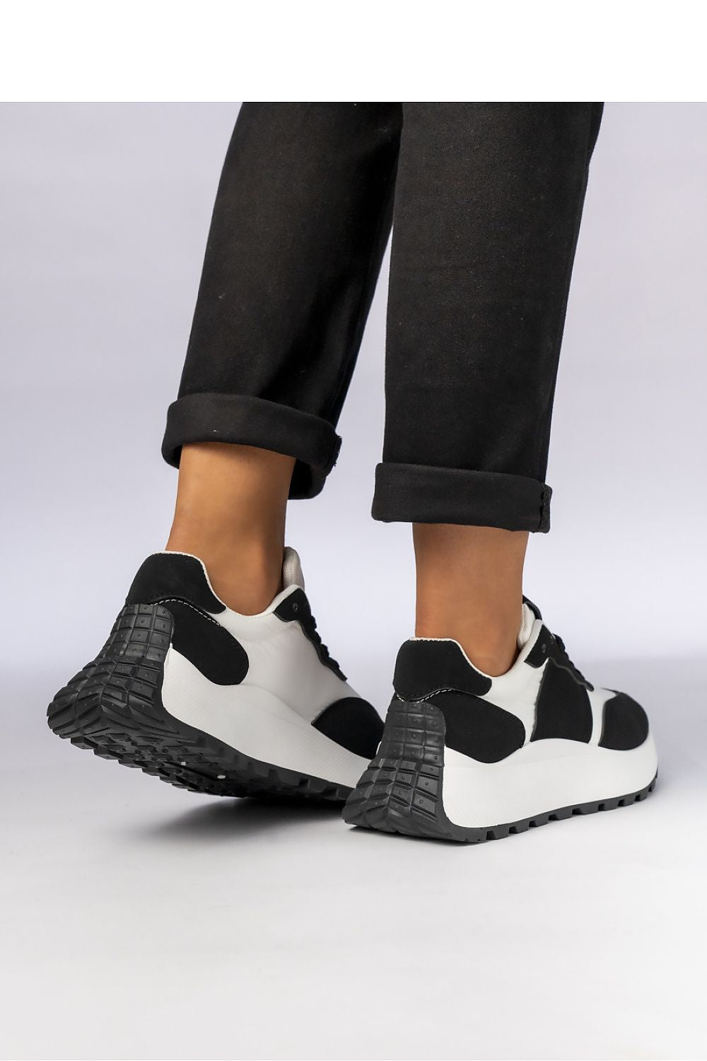   Damskie Sneakersy ? Czarny  Biały RAVEN BLACK - Inello 