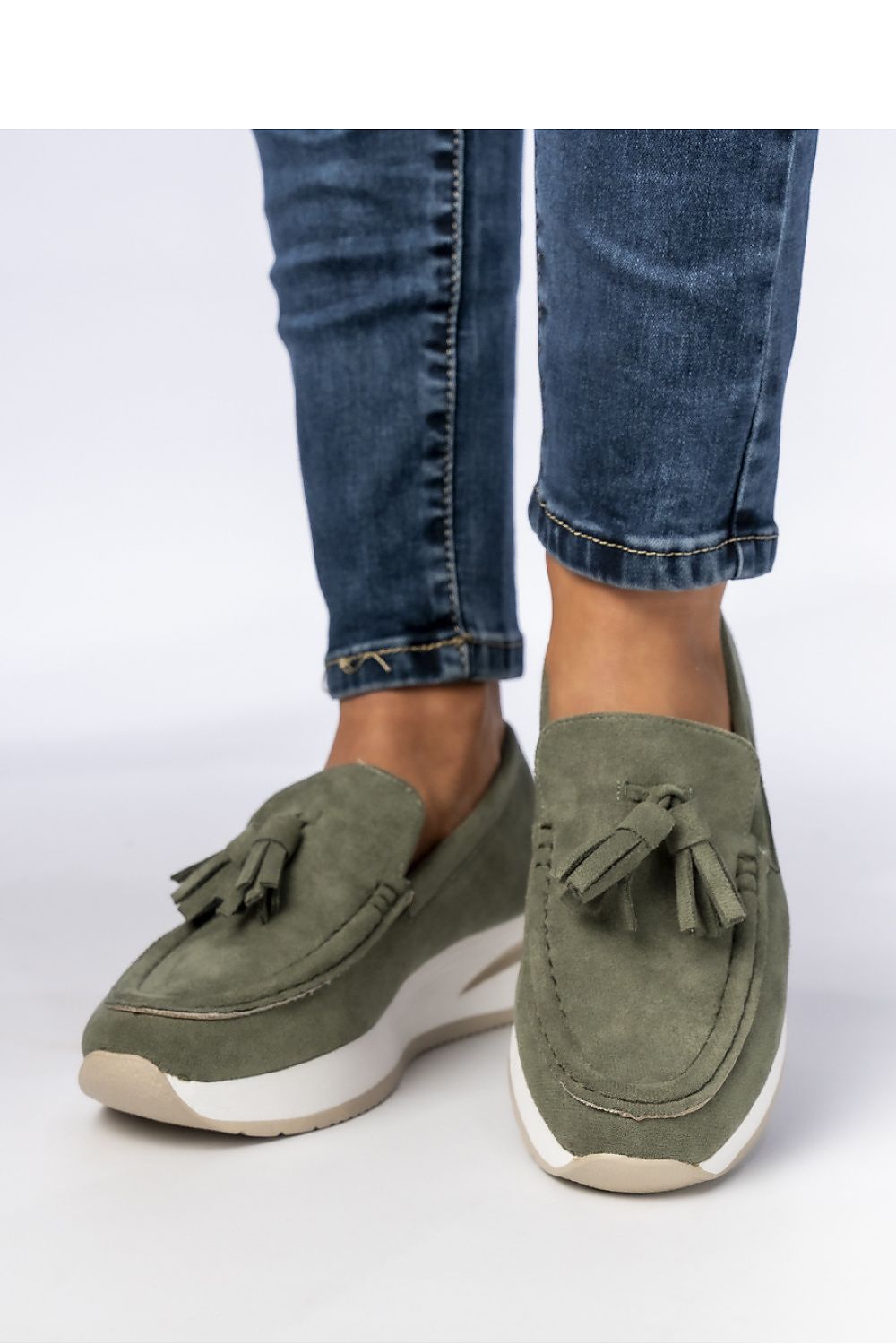   Damskie Mokasyny ? Zielone LIVIA GREEN - Inello 