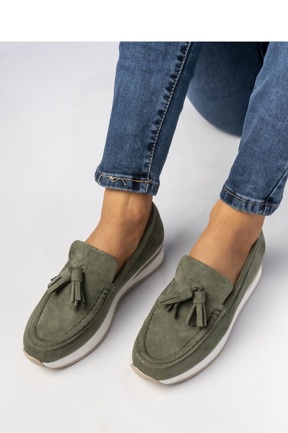   Damskie Mokasyny ? Zielone LIVIA GREEN - Inello 