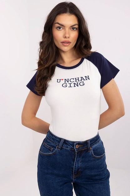   T-shirt Damski Model NM-TS-V7939.50 White/Navy - NM 