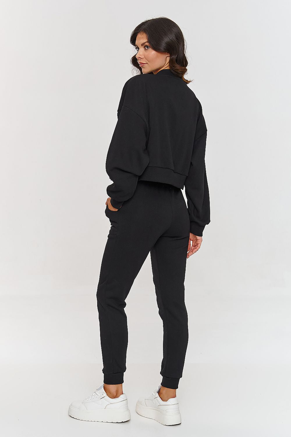  Spodnie Komplet Model A11 Black - Makadamia 