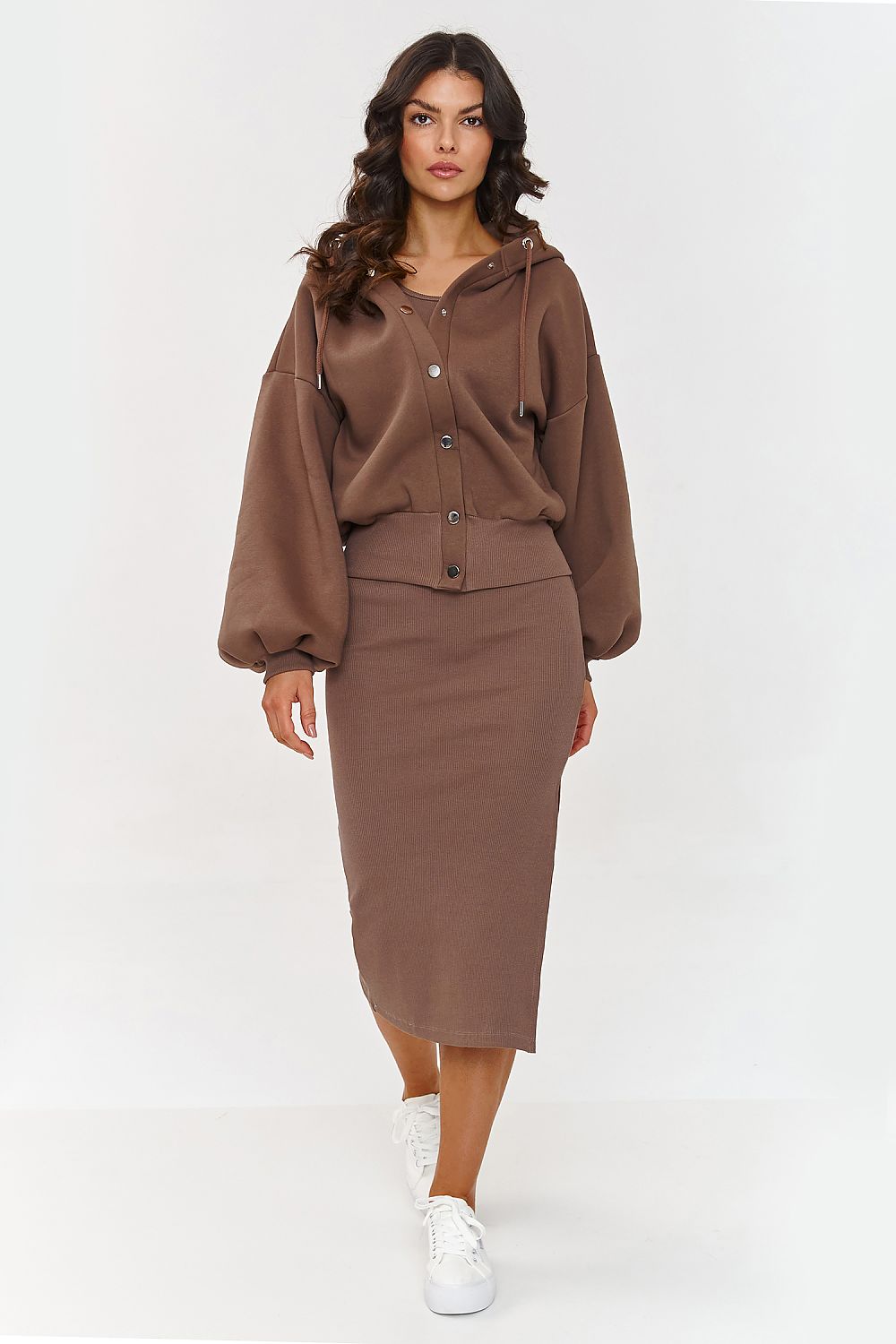  Sukienka Komplet Model A6 Mocca - Makadamia 