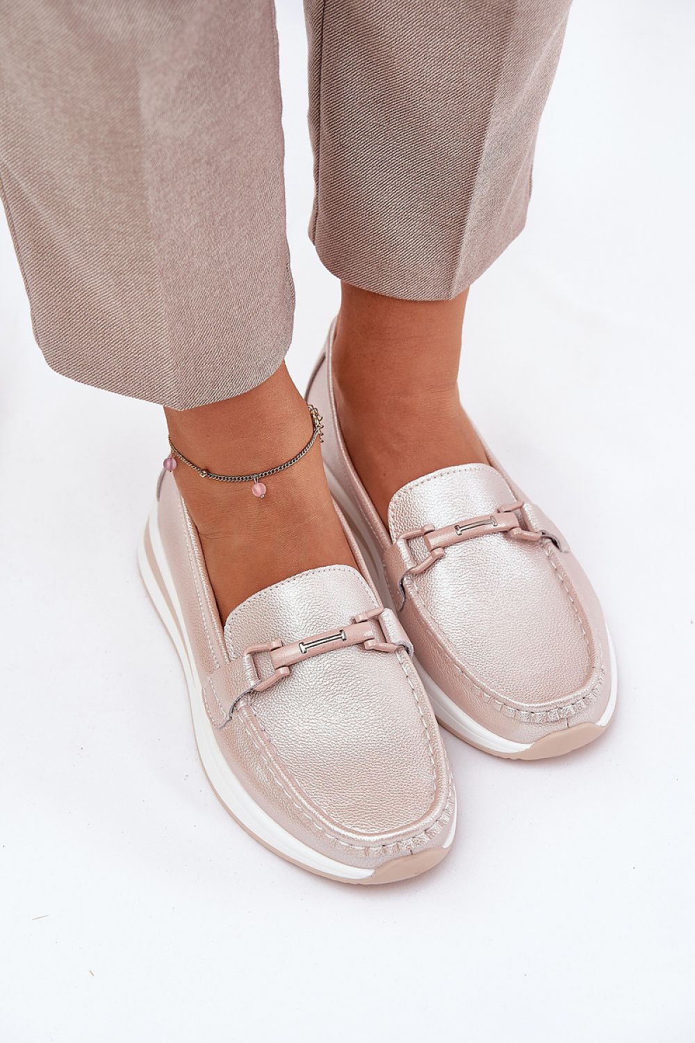   Mokasyny Model S.Barski GR51-598 Perła Pink - Step in style 