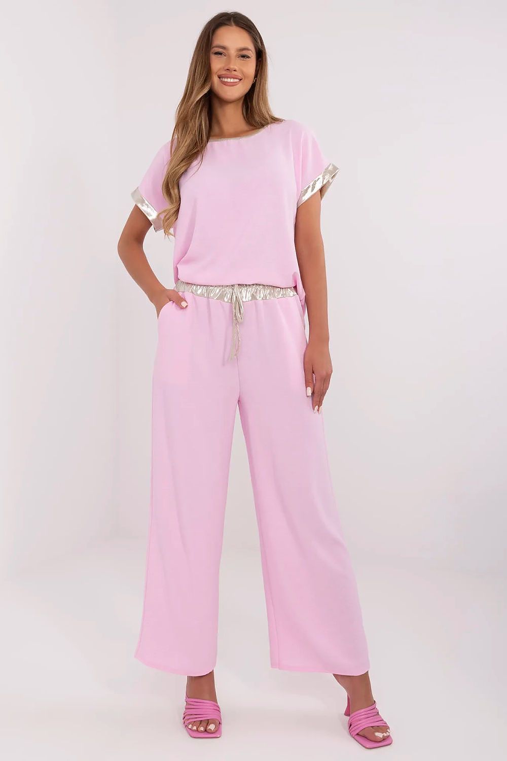  Spodnie Komplet Model DHJ-KMPL-9370.87 Light Pink - Italy Moda 