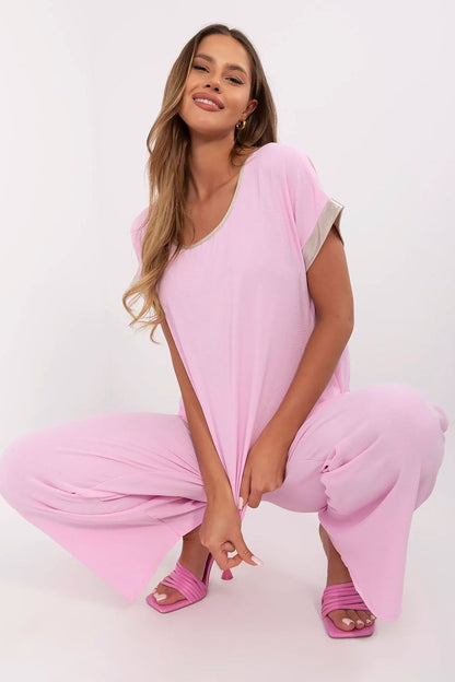  Spodnie Komplet Model DHJ-KMPL-9370.87 Light Pink - Italy Moda 