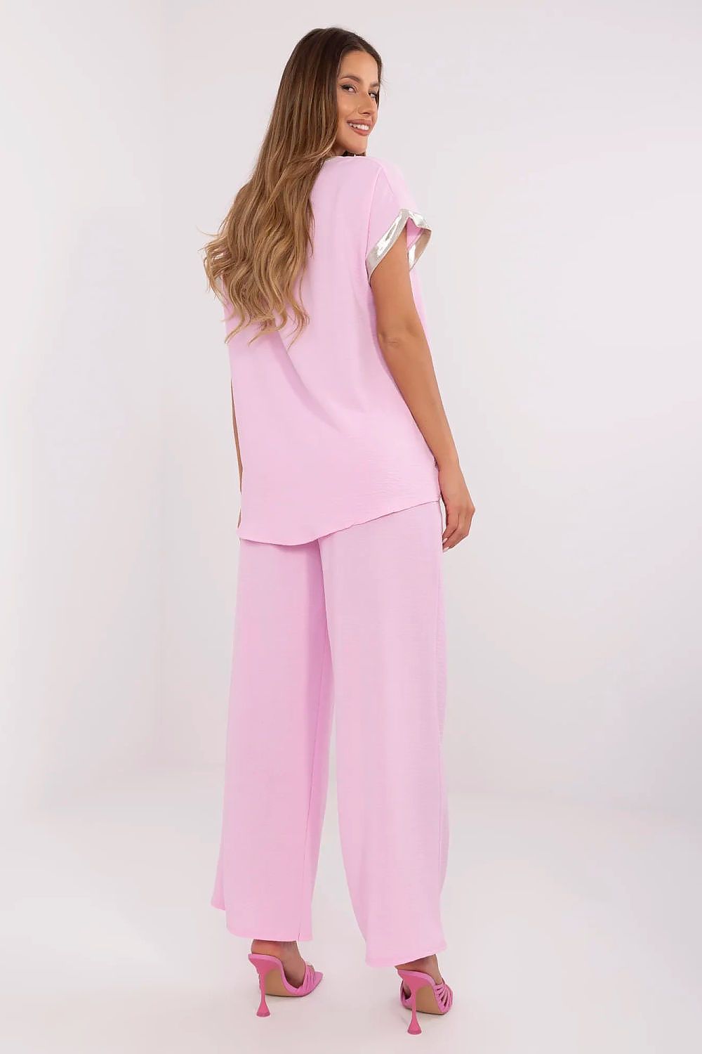  Spodnie Komplet Model DHJ-KMPL-9370.87 Light Pink - Italy Moda 
