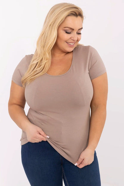   T-shirt Damski Model RV-TS-A556.03 Dark Beige - Relevance 