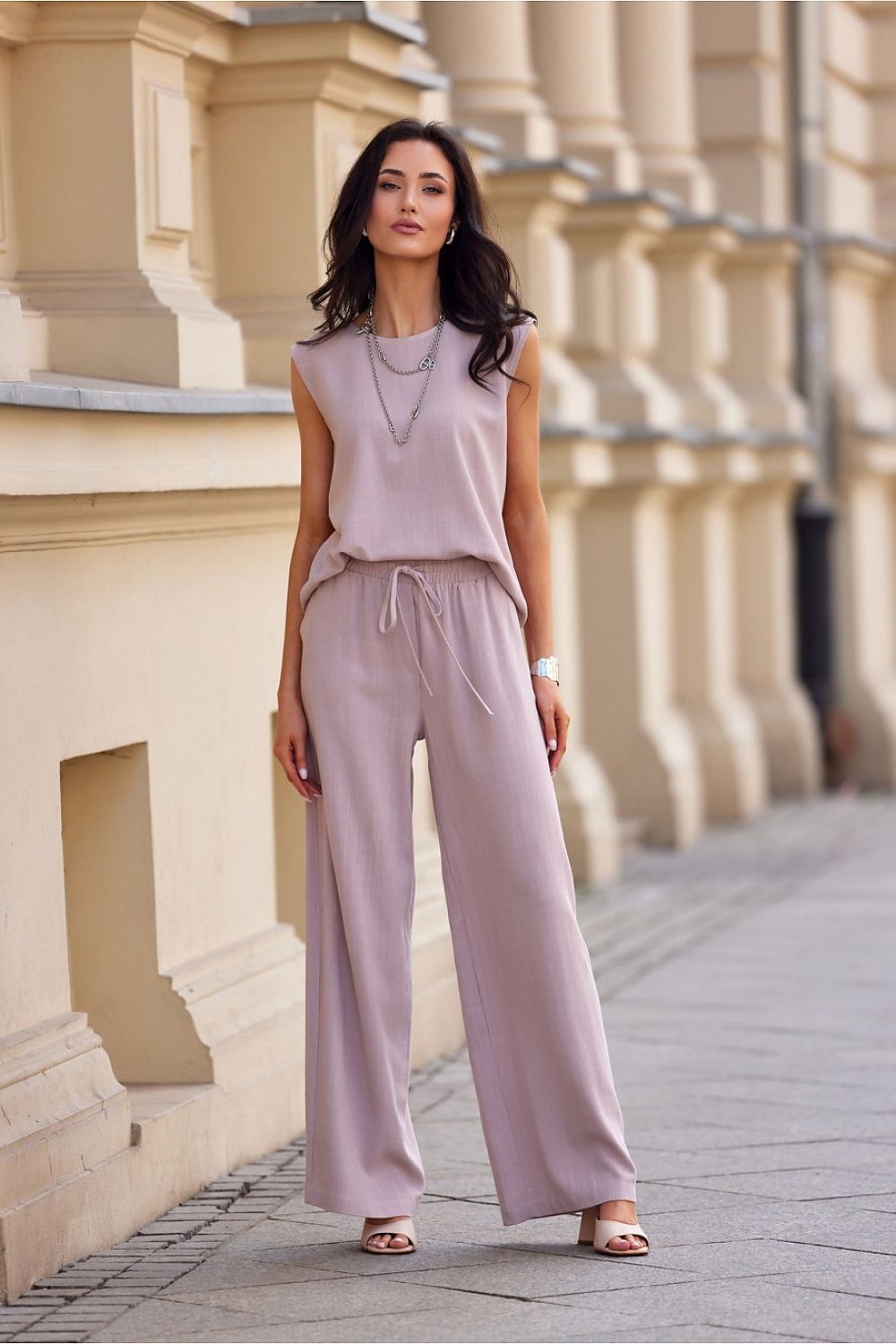  Spodnie Damskie Model Malmo ROZ SPD043 Pink - Roco Fashion 